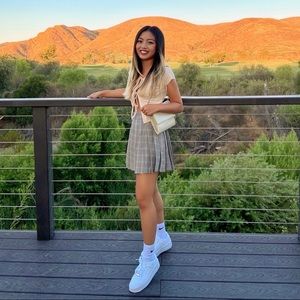 J.ING trendy plaid pleated skirt - HIGH quality